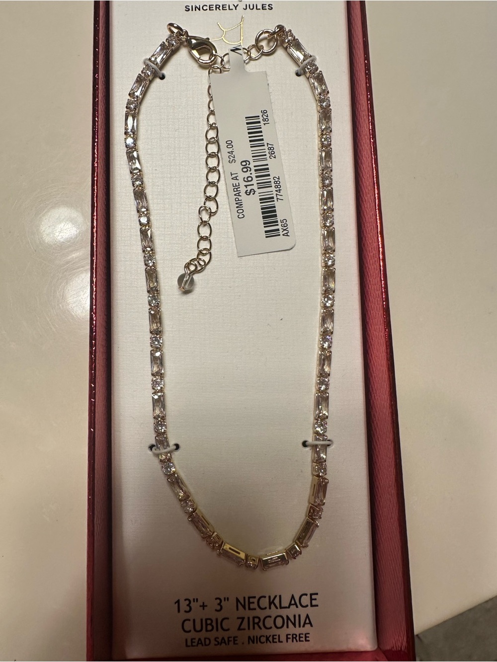 Sincerly Jules Rose Gold Cubic Zirconia Tennis Necklace